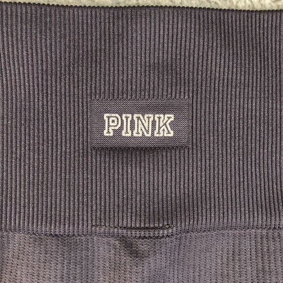 Victoria Secret PINK Leggings Large Gray Joggers Pants Logo Yoga Workout Stretch - Picture 4 of 7
